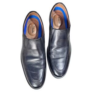 Clarks Collection Mens Black Leather Slip On Extreme Comfort Loafer Shoes‎ 9.5